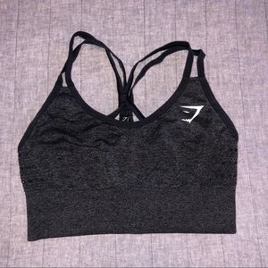 Gymshark Seamless Crossback Sports Bra Black Marl